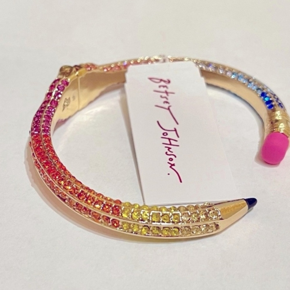 Betsey Johnson Multicolor Crystal Pencil Bracelet